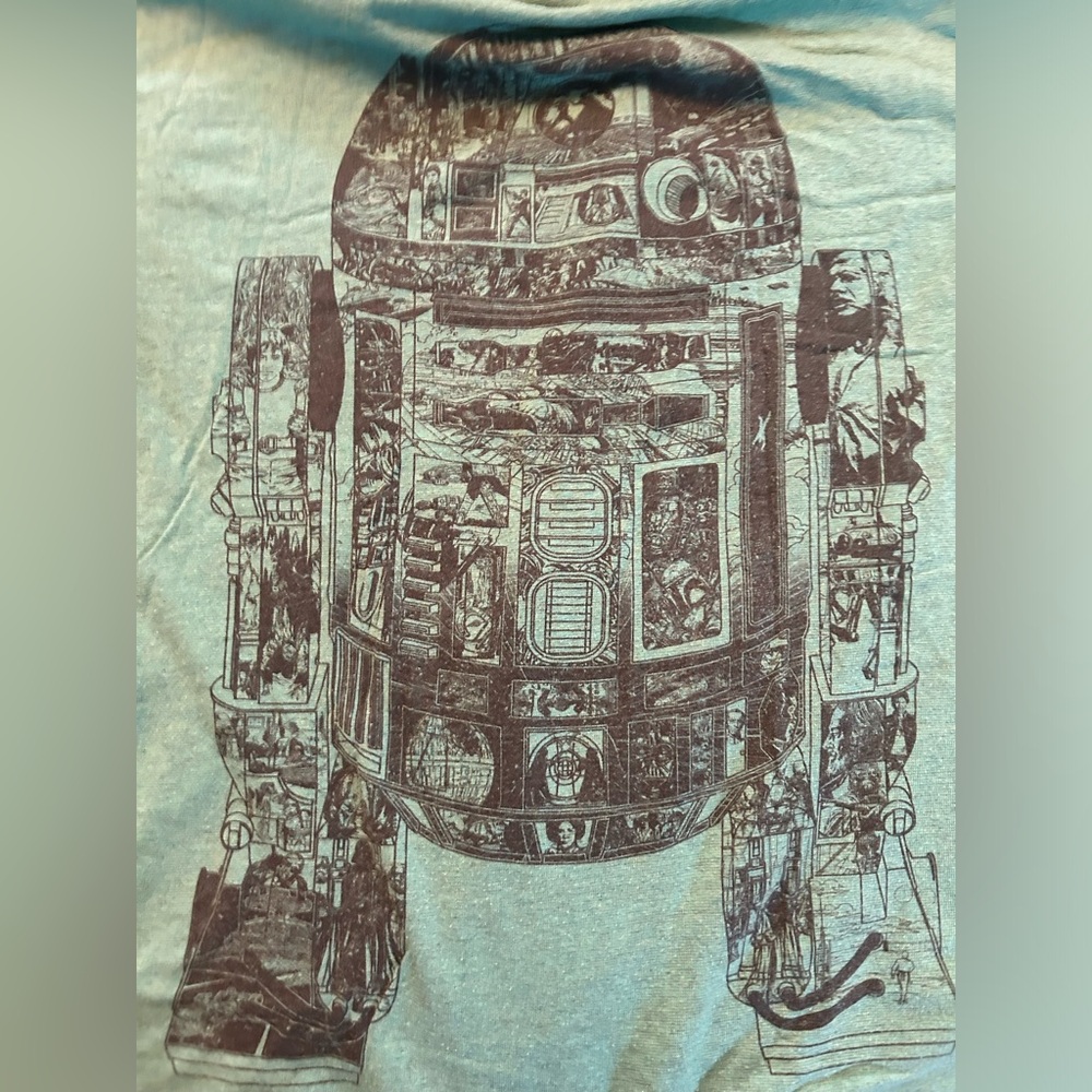 Star Wars R2-D2 T-Shirt Green Large - Picture 5 of 5